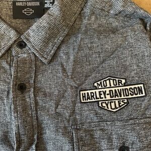 Harley-Davidson Black and Gray Men's Casual Shirt